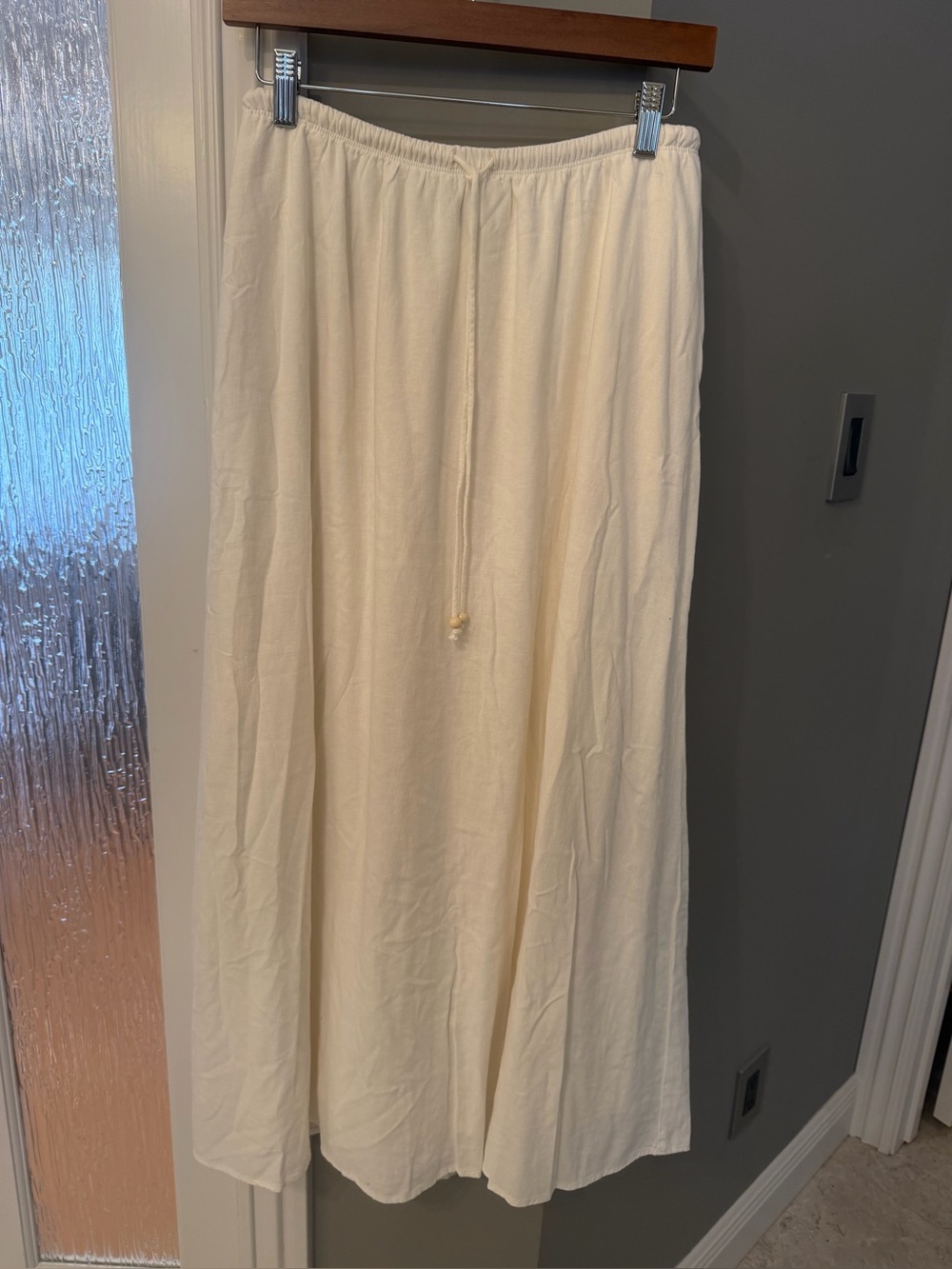 NWT Wild Fable Off White Linen Blend Maxi Skirt XS Elastic Waist